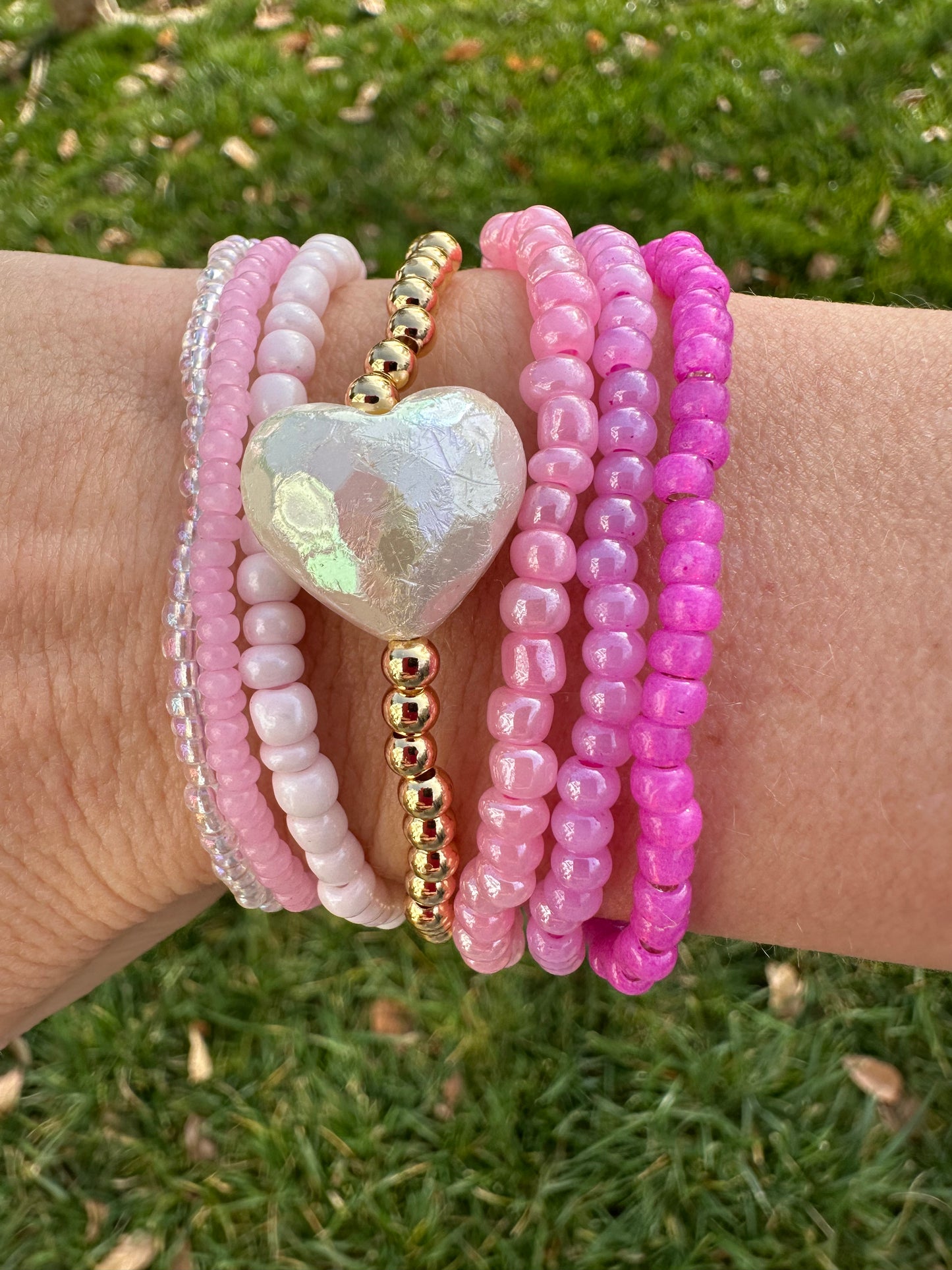 Iridescent Heart Bracelet
