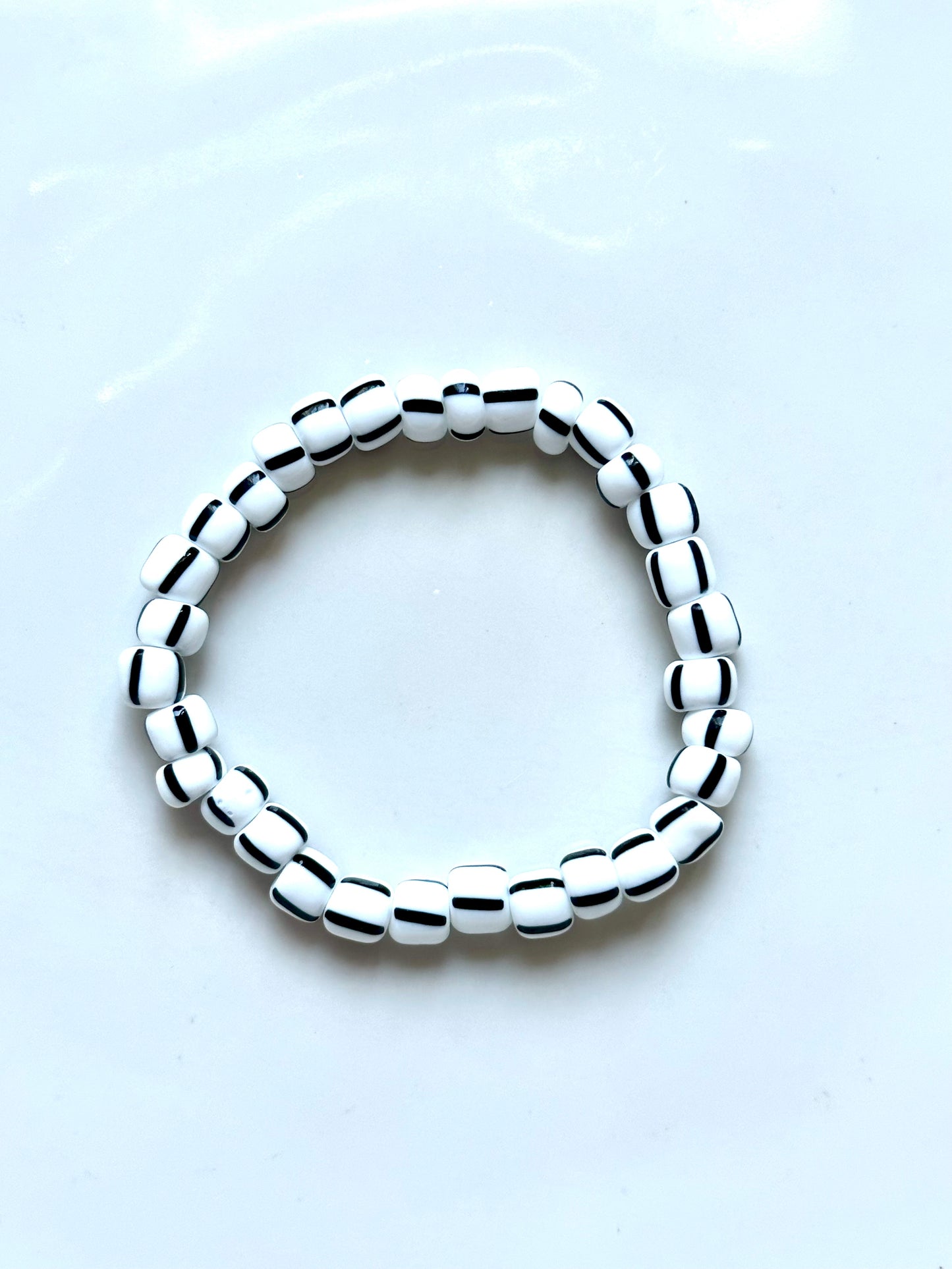 Striped Glass Chevron Bracelet