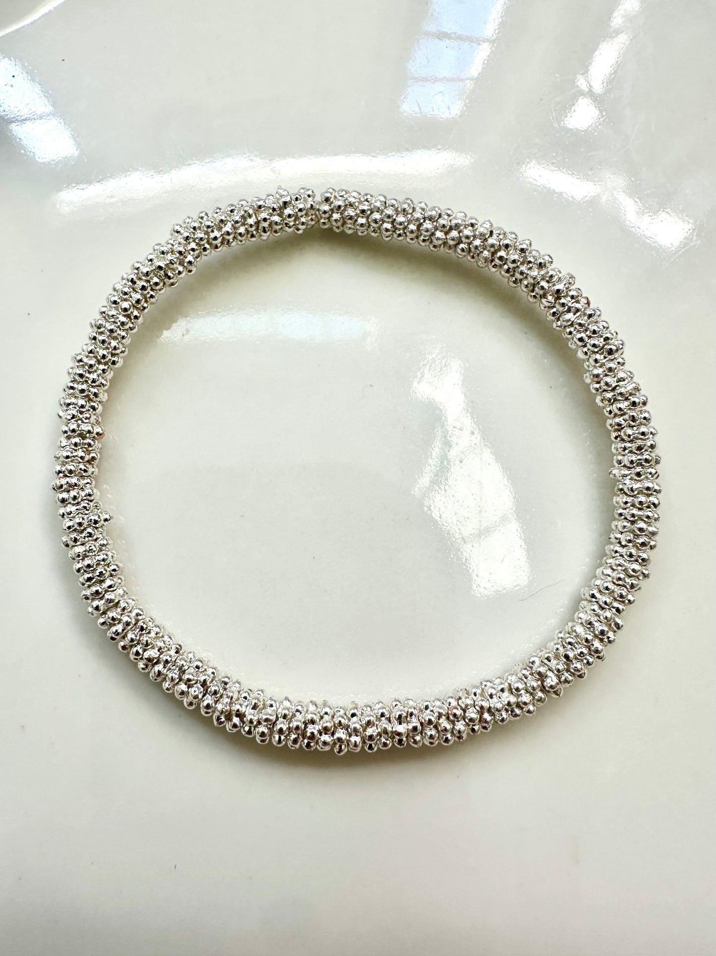 Tiny Silver Daisy Bracelet