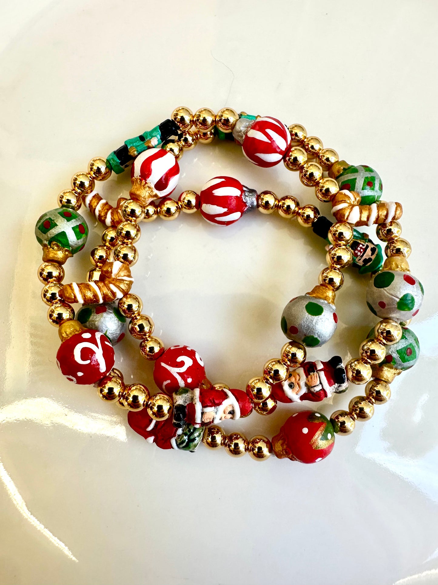 Gold Holiday Charm Bracelet