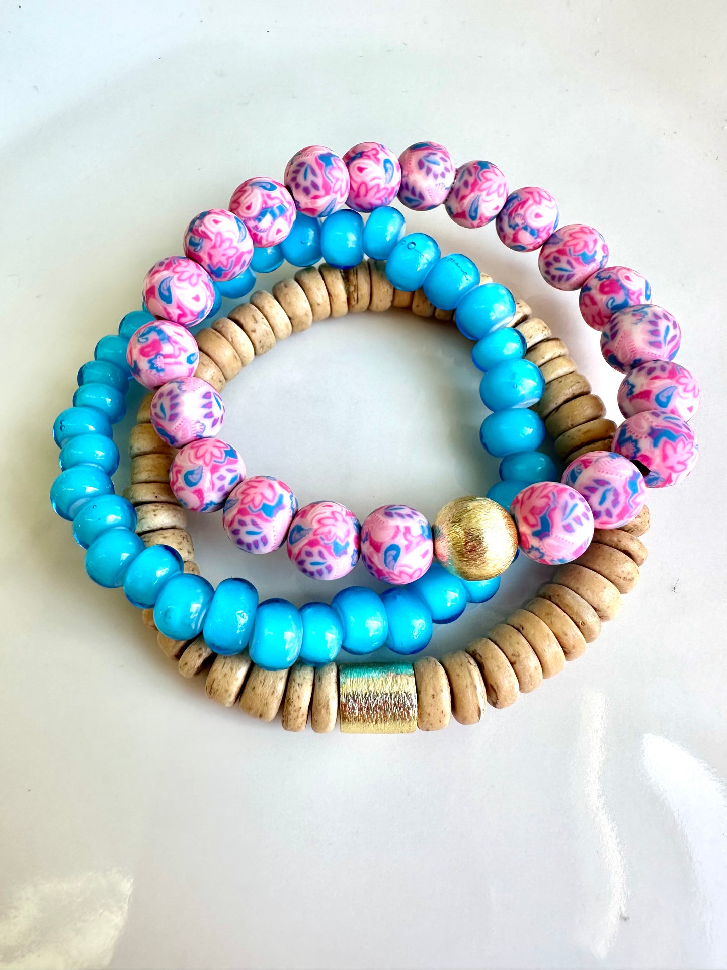 Turquoise Heart Bead Bracelet