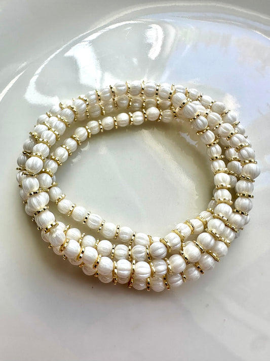 Gold White Melon Bracelet