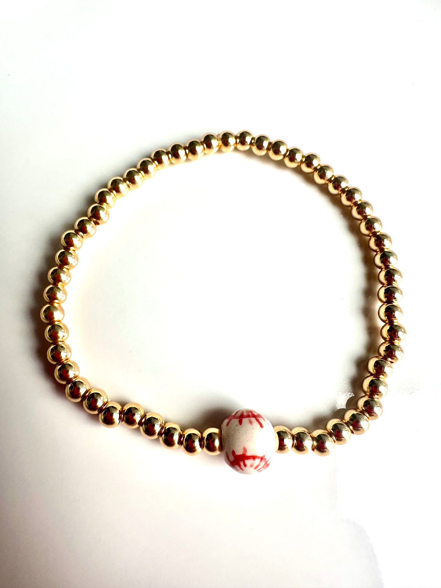 14k Gold Baseball Bracelet