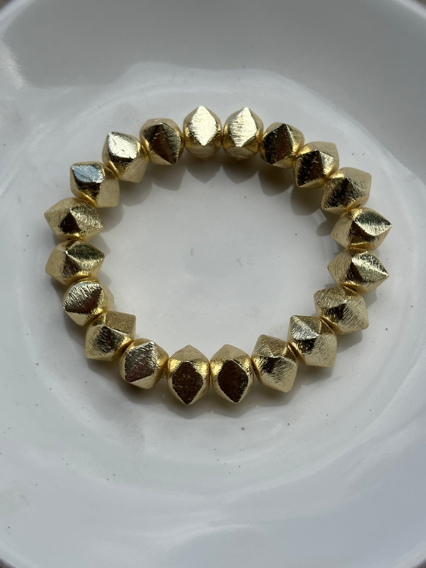 14k Gold Plated Nugget Cube Beads Bracelets