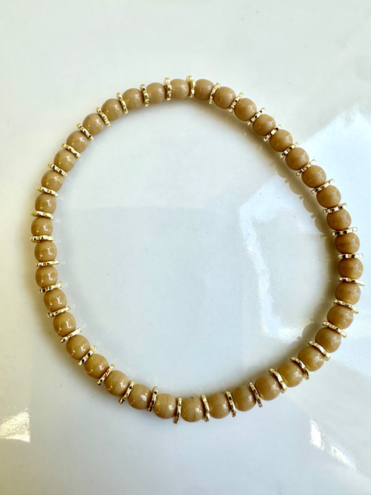 Beige Gold Flower Bracelet