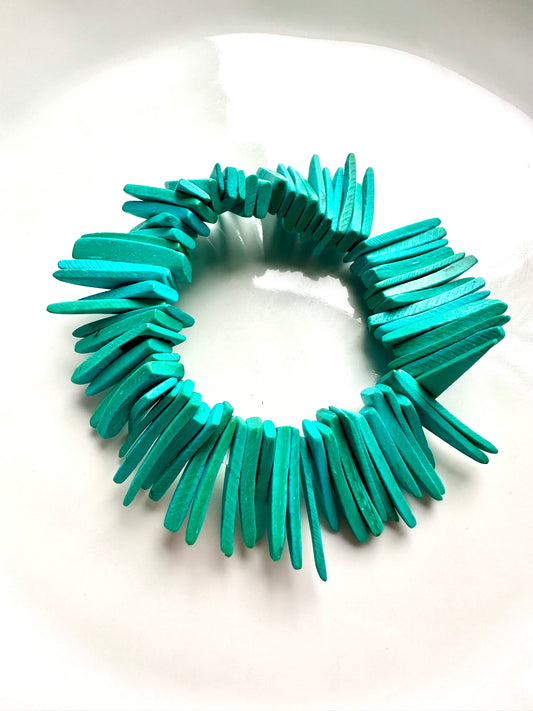 Turquoise Coconut Spike Bracelet