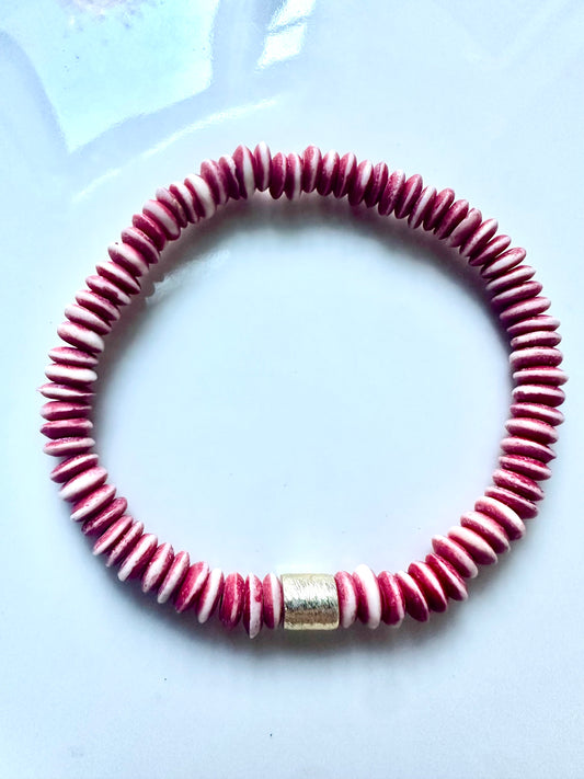 Red and Gold Glass Bracelet