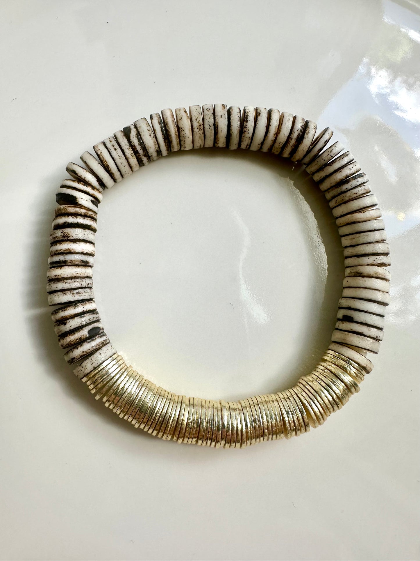 Grey Gold Bone Bracelet