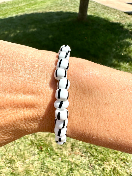 Striped Glass Chevron Bracelet