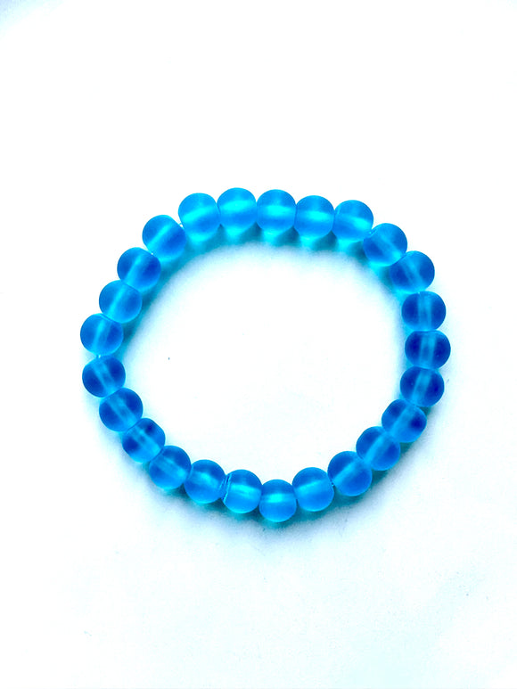 Sea Glass Turquoise Frosted Bracelet