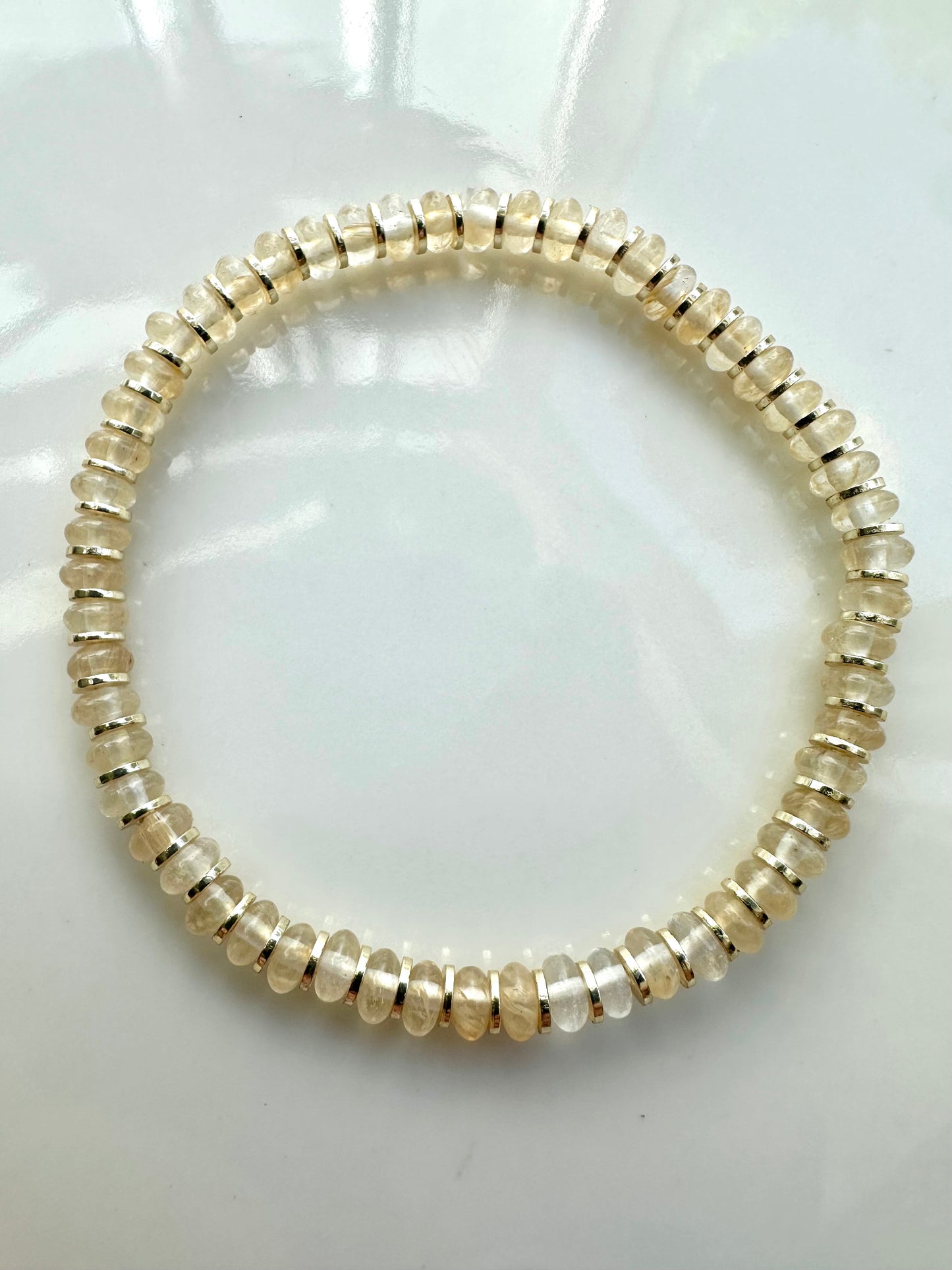 Gold Pineapple Quartz Bracelet