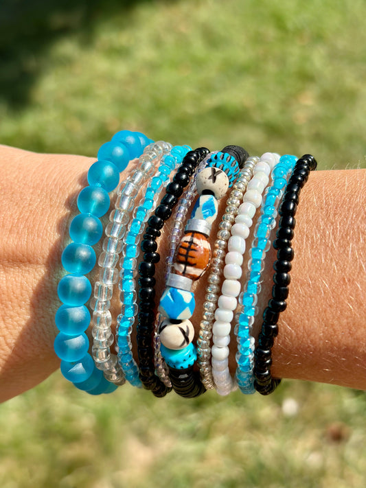 Sea Glass Turquoise Frosted Bracelet