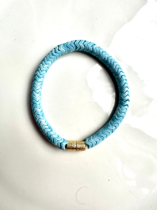 Blue Snake Bead Bracelet