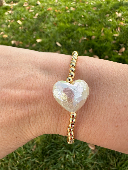 Iridescent Heart Bracelet