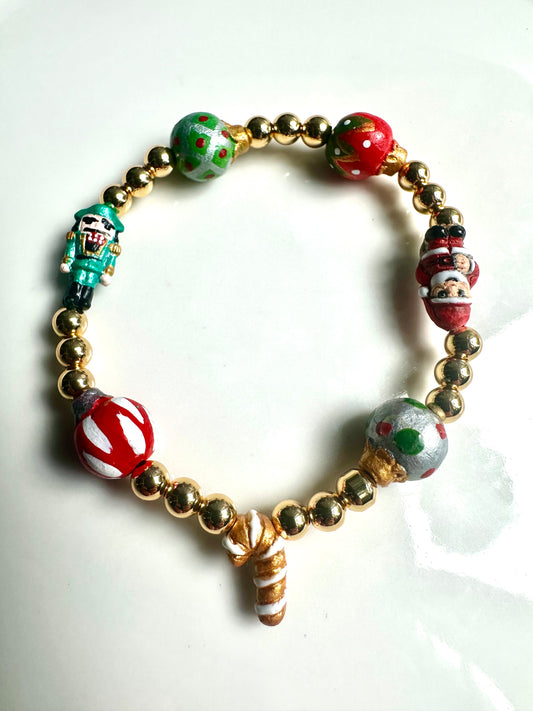 Gold Holiday Charm Bracelet