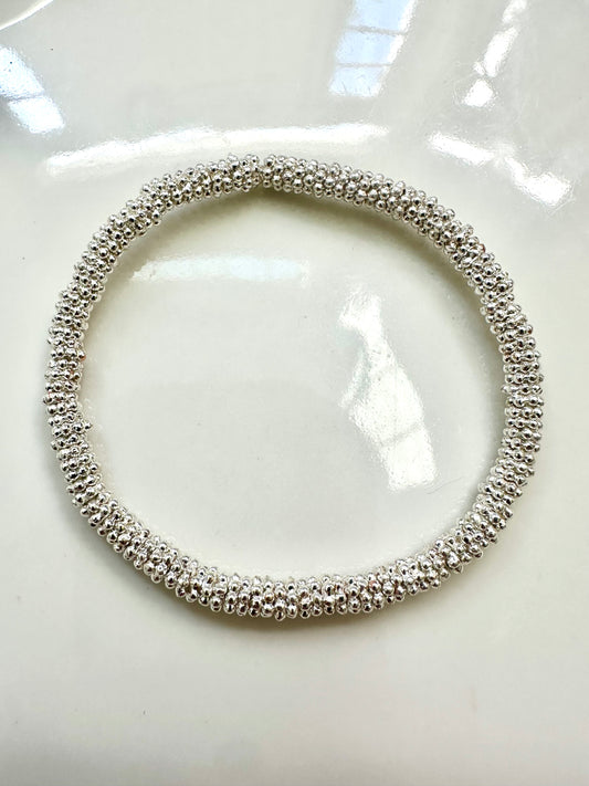Tiny Silver Daisy Bracelet