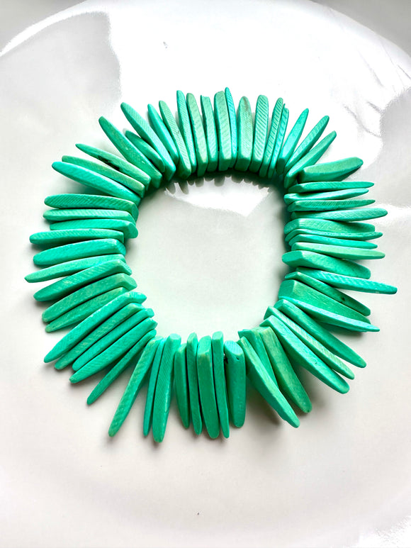 Hemlock Green Coconut Spike Bracelet