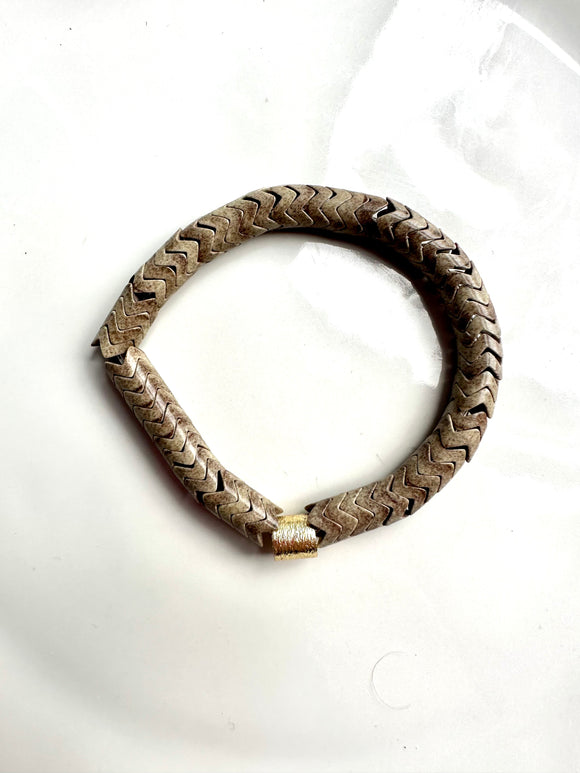 Brown Gray Snake Bead Bracelet