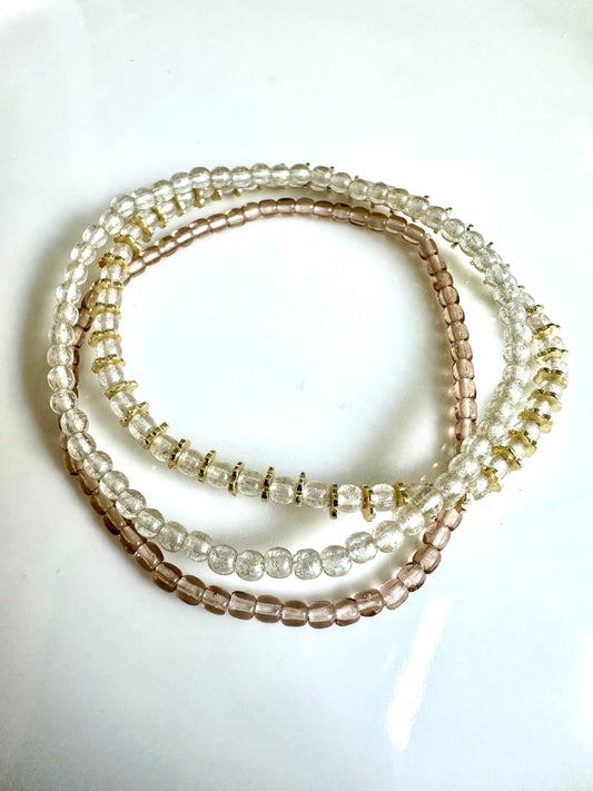 Light Tan Glass Beads