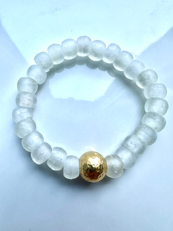 Clear Frosted Gold Bracelet