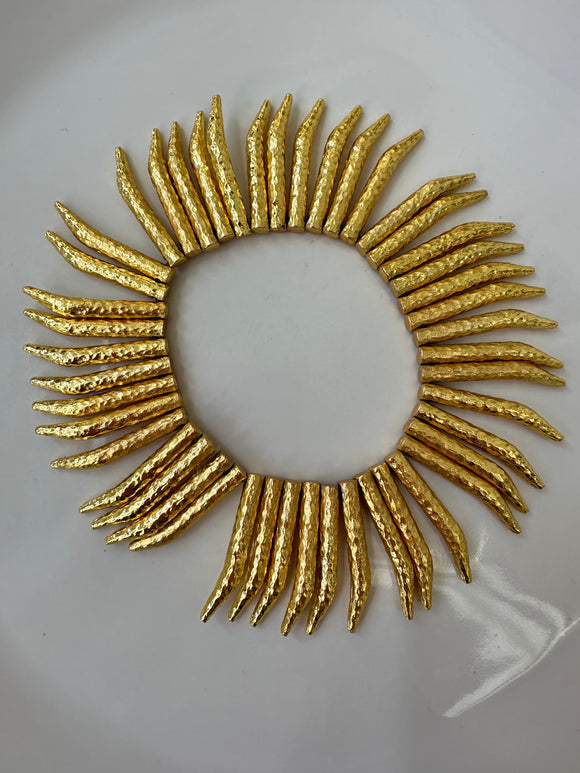 14K Gold Plated Spike Bead Bracelet