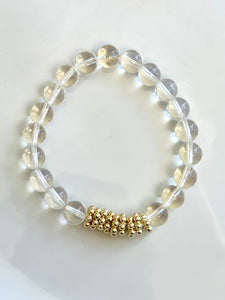 Clear Large Gold Daisy Bracelet