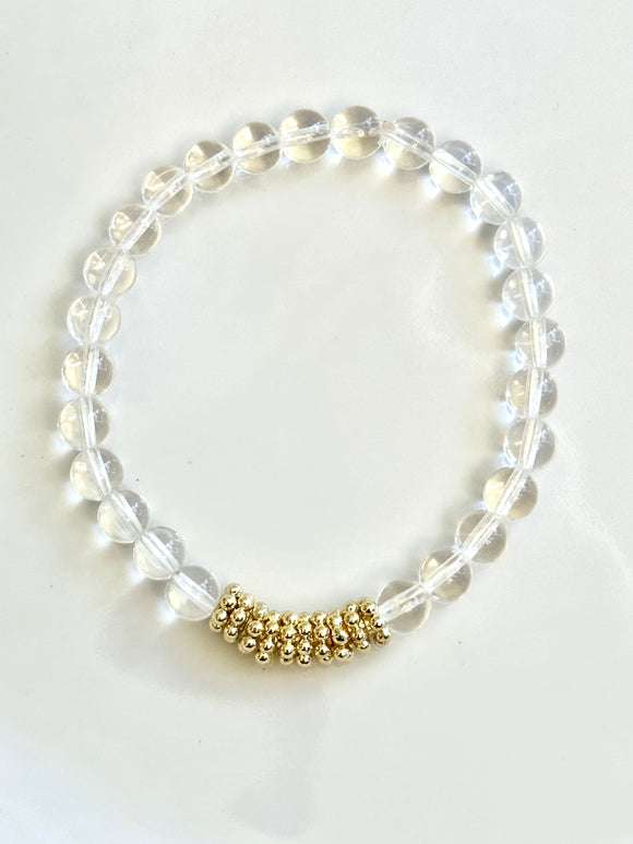 Clear Gold Daisy Bracelet