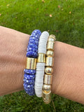 Blue and White Glass bead Bracelet