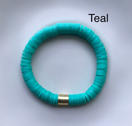 Heishi Gold Barrel Bracelet