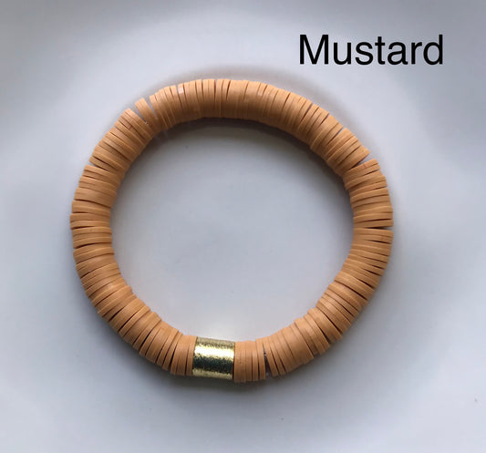 Heishi Gold Barrel Bracelet