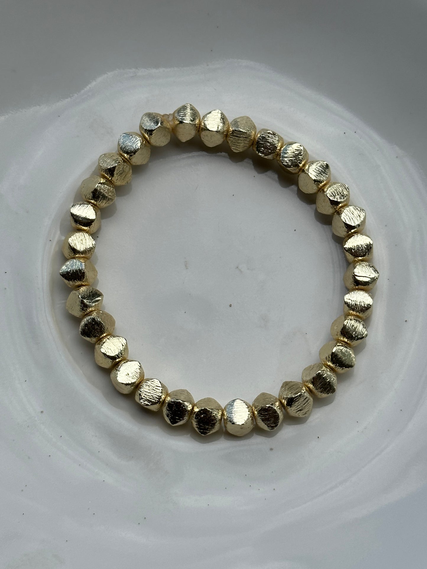 14k Gold Plated Nugget Cube Beads 	Bracelets