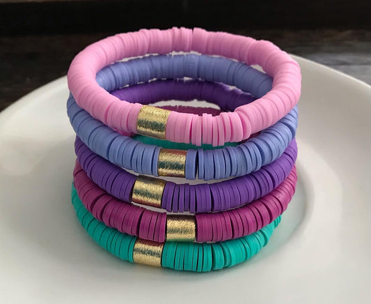 Heishi Gold Barrel Bracelet